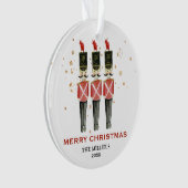 Personalisiert Red & Gold Nutcracker Frohe Weihnac Ornament (Vorderseite)