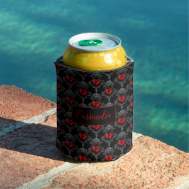 Personalisiert Red Goth Heart Cooler Dosenkühler