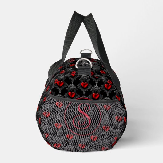 Personalisiert Red Goth Heart Duffle Bag (Rechts)