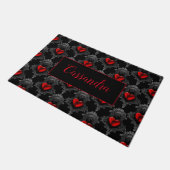 Personalisiert Red Goth Heart Fußmatte (Schrägansicht)