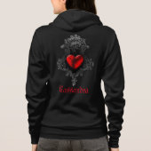 Personalisiert Red Goth Heart Hoodie (Rückseite)