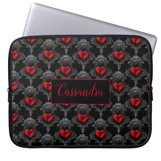 Personalisiert Red Goth Heart Laptopschutzhülle (Vorderseite)