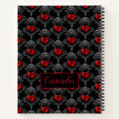 Personalisiert Red Goth Heart Notizblock (Rückseite)