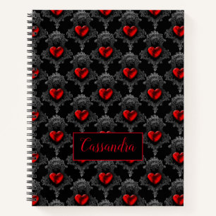 Personalisiert Red Goth Heart Notizblock