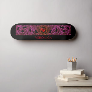 Personalisiert Red Goth Heart Skateboard