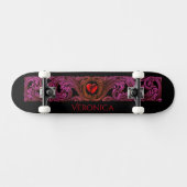 Personalisiert Red Goth Heart Skateboard (Horizontal)