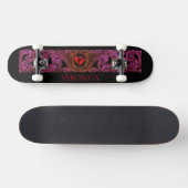 Personalisiert Red Goth Heart Skateboard (Horizontal)