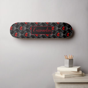 Personalisiert Red Goth Heart Skateboard