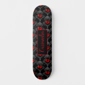 Personalisiert Red Goth Heart Skateboard (Vorderseite)