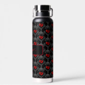Personalisiert Red Goth Heart Trinkflasche (Rückseite)