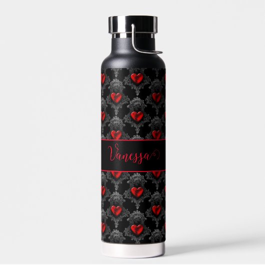 Personalisiert Red Goth Heart Trinkflasche (Links)