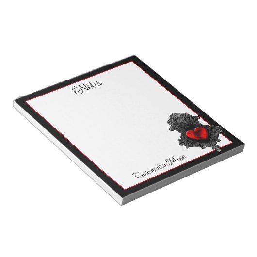 Personalisiert Red Goth Notizblock (angewinkelt)