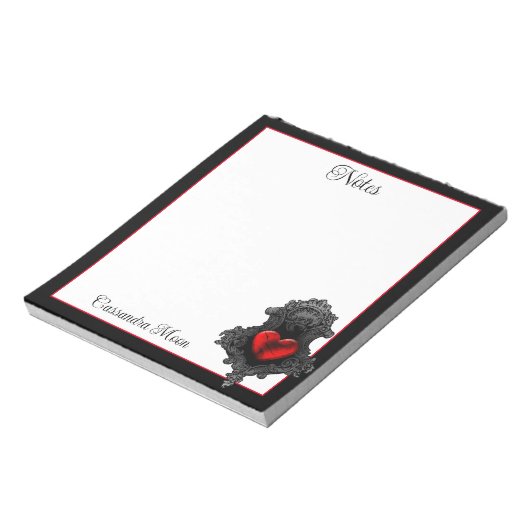 Personalisiert Red Goth Notizblock (Rotiert)