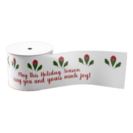 Personalisiert Red & Green Elegante Weihnachten Ripsband