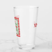 Personalisiert Red Green Jolly"Weihnachtstypografi Glas (Links)
