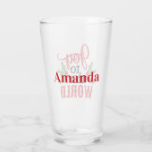 Personalisiert Red & Green "Joy to the World" Typ Glas (Rückseite)