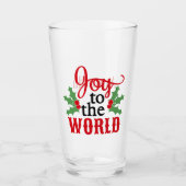 Personalisiert Red & Green "Joy to the World" Typ Glas (Vorderseite)