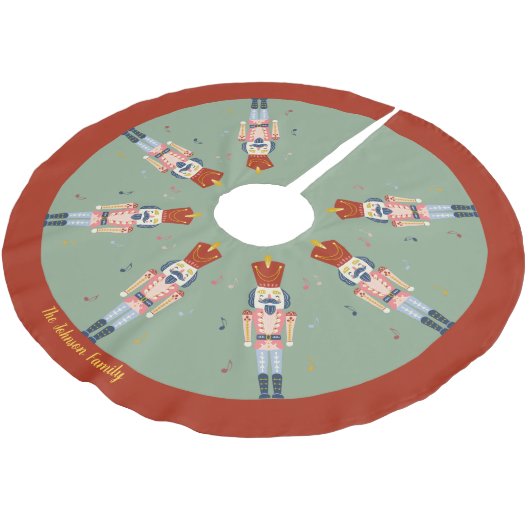 Personalisiert Red Green Nutcracker Ballettmusik Polyester Weihnachtsbaumdecke (Schrägansicht)