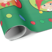 Personalisiert Red Hair Girl Elf Geschenkpapier (Rolleneckpunkt)