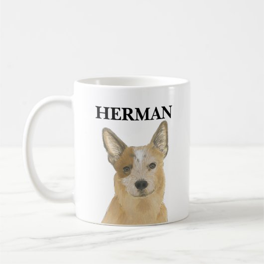 Personalisiert Red Heeler Australian Cattledog Kaffeetasse (Links)