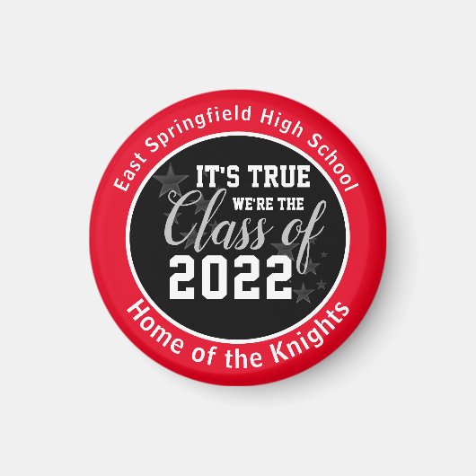Personalisiert Red High School Class of 2022 Magne Magnet (Vorne)
