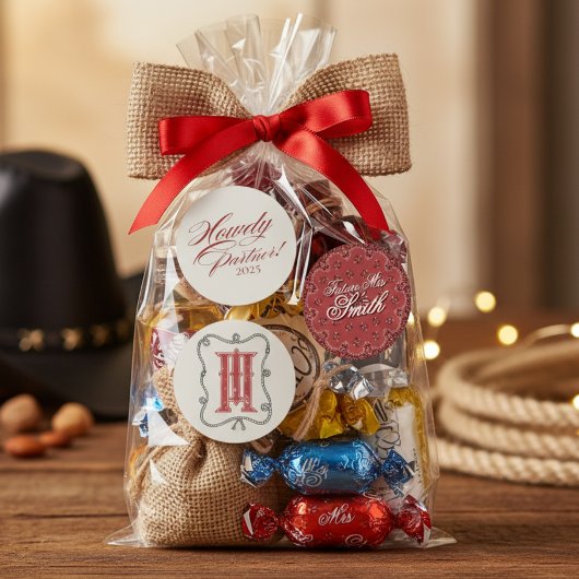 Personalisiert Red Howdy Partner Bachelorette Etiketten