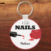 Personalisiert Red I Do Nails (Nageltechniker) Schlüsselanhänger (Vorderseite)