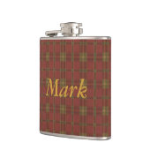 Personalisiert Red Kariert Flask Flachmann (Links)