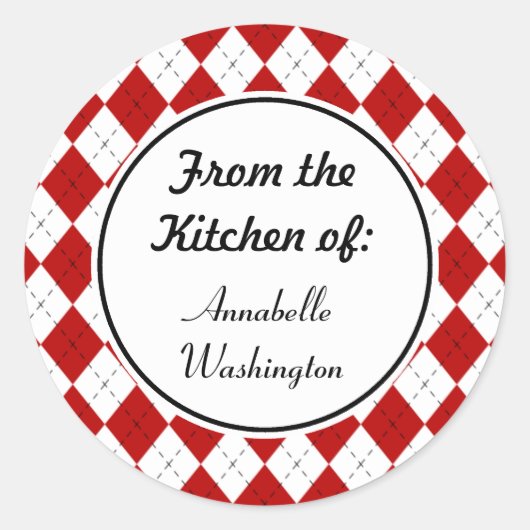 Personalisiert Red Kitchen Baking Stickers (Vorderseite)