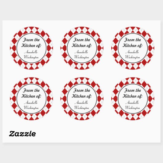 Personalisiert Red Kitchen Baking Stickers (Blatt)