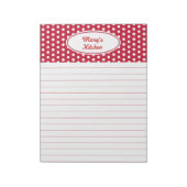 Personalisiert Red Kitchen Notepad Notizblock (Rotiert)
