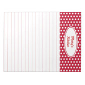 Personalisiert Red Kitchen Notepad Notizblock (Vorderseite)