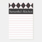 Personalisiert Red Kitchen Post It Notes Gift Post-it Klebezettel (Vorderseite)