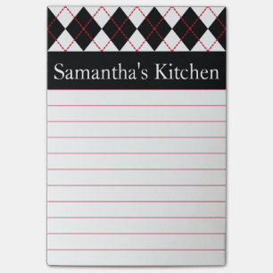 Personalisiert Red Kitchen Post It Notes Gift Post-it Klebezettel