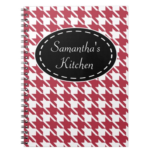 Personalisiert Red Kitchen Rezept Notebook Geschen Notizblock (Vorderseite)