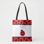 Personalisiert Red Ladybugs Bag Tasche (Vorderseite)