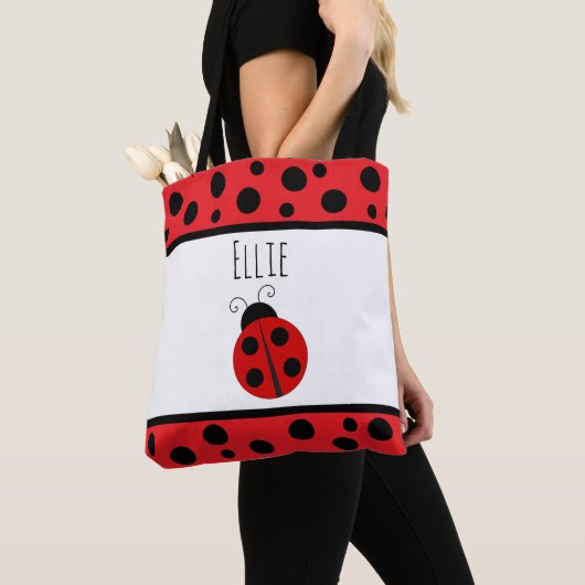 Personalisiert Red Ladybugs Bag Tasche (Von Nahem)