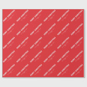 Personalisiert Red Merry Weihnachtswrapping Paper Geschenkpapier (Flach)