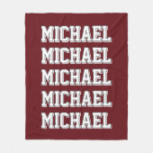 Personalisiert Red Monogram Fleecedecke (Vorderseite)