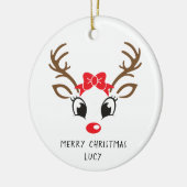 Personalisiert Red Nose Rudolf Weihnachtsschmuck (Links)