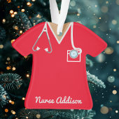 Personalisiert Red Nurse Scrubs Ornament
