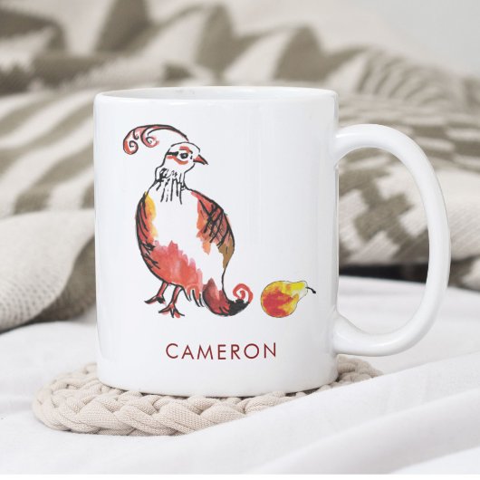 Personalisiert Red Partridge Birne Niedlich Boho H Kaffeetasse