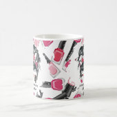 Personalisiert Red Pink Nail Tech Life Tasse (Mittel)