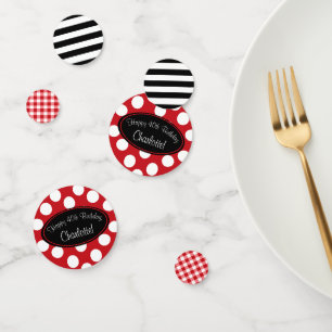 Personalisiert Red Polka Dot Table Confetti Konfetti