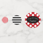 Personalisiert Red Polka Dot Table Confetti Konfetti (Rückseiten)