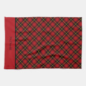 Personalisiert Red Scottish Kariert Red  Geschirrtuch (Horizontal)