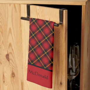 Personalisiert Red Scottish Kariert Red Geschirrtuch
