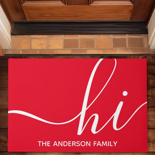 Personalisiert Red Script Hi Fußmatte
