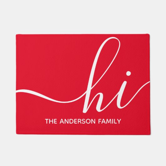 Personalisiert Red Script Hi Fußmatte (Vorderseite)