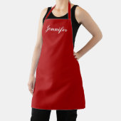 Personalisiert Red Script Name Womens Kitchen Schürze (InSitu)